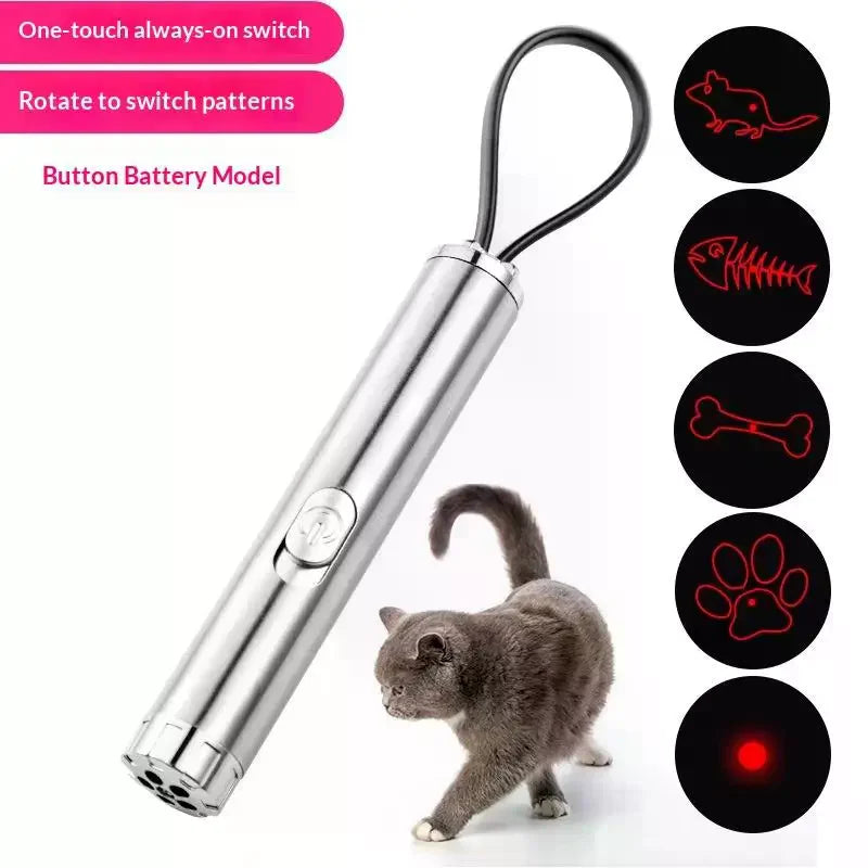 4 Patterns Multi-Pattern Cat Toy Pen Pet Toy Infrared Constant-On Switch Cat Toy Qme