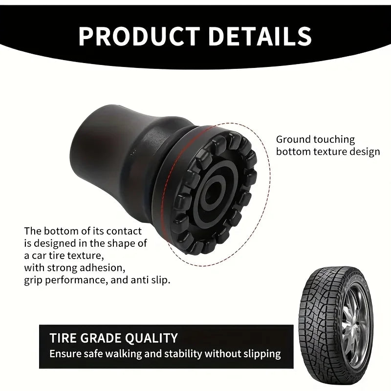 2pcs 19mm rubber cane tips | Lock ring design, easy-to-install replacement cane tips suitable for most canes and walkers Qme