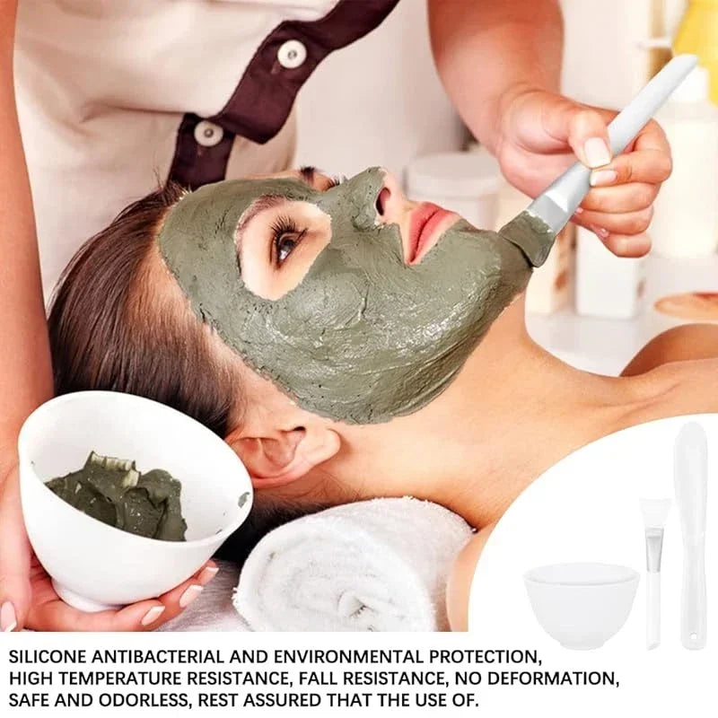 Face Mask Mixing Bowl Set Facial Skin Care Tools Kit Silicone Mask Brush Facial Applicator Spatula Measure Spoon Beauty Supplies Qme