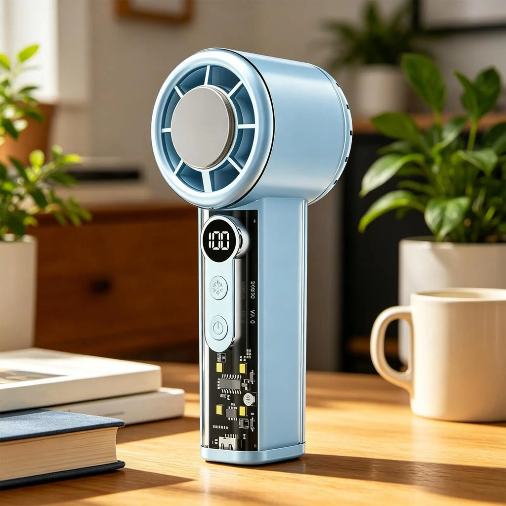 Cooling Handheld Fan 5000mAh USB Rechargeable with Lanyard 100 Speeds Handheld Mini Fan for Home Travel Dormitory Picnic Camping Qme