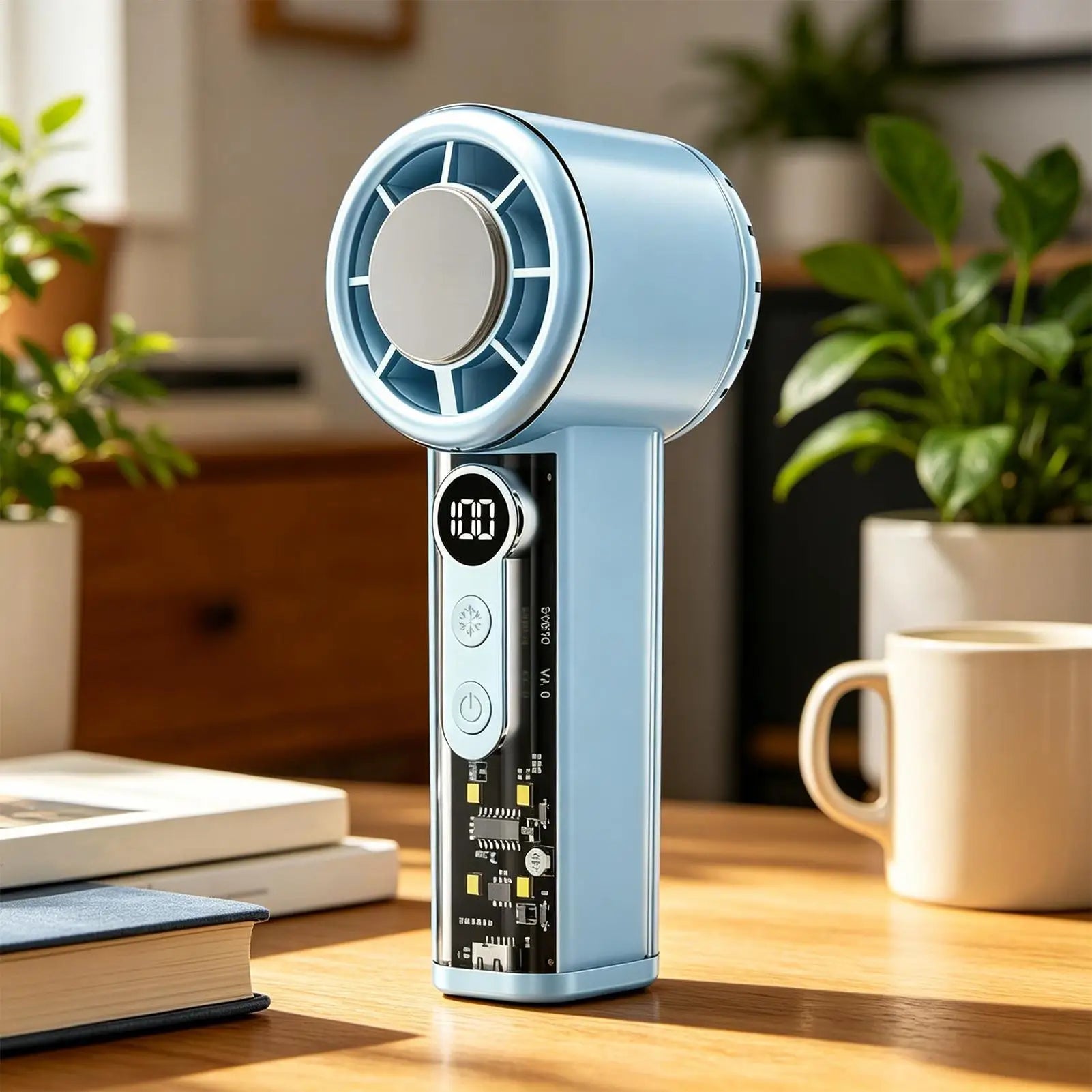 Cooling Handheld Fan 5000mAh USB Rechargeable with Lanyard 100 Speeds Handheld Mini Fan for Home Travel Dormitory Picnic Camping Qme