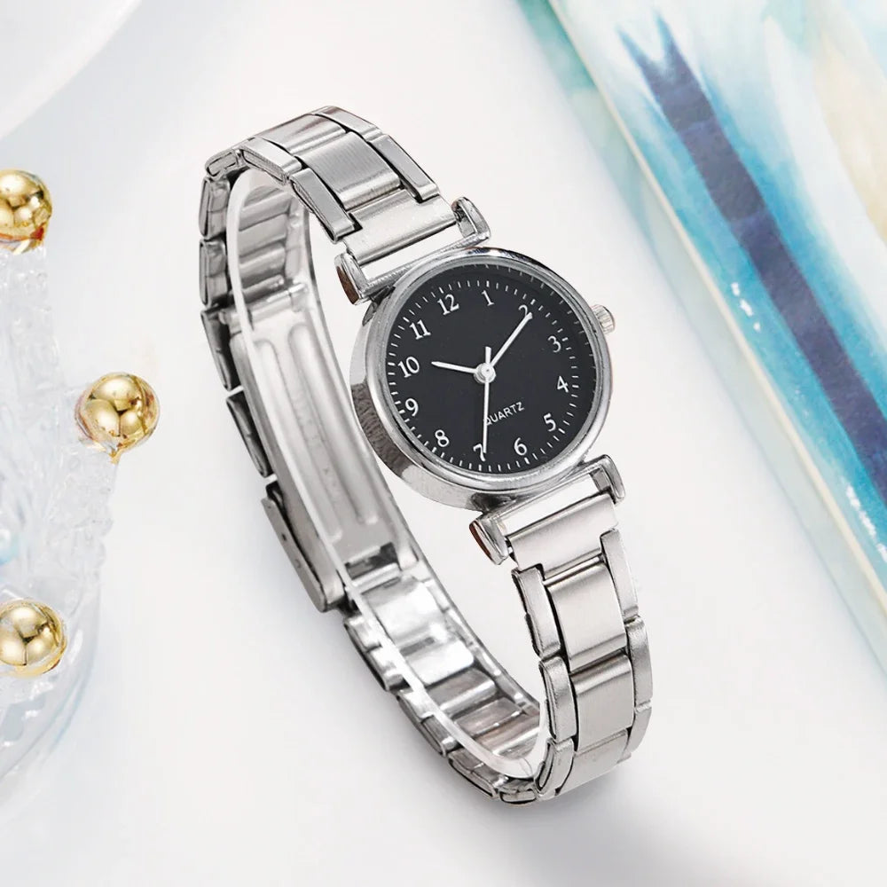 Moda feminina relógios simples pequeno mostrador analógico relógio de quartzo reloj mujer meninas relógio presente Qme 2