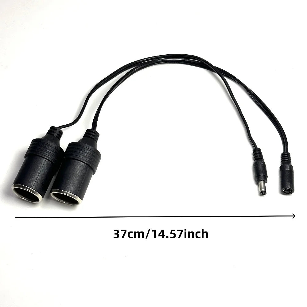 5pcs 12V 24V Car Cigarette Lighter DC 2.1 x 5.5 mm Male/Female Plug Charger Power Cable Universal For Car Truck Bus Qme
