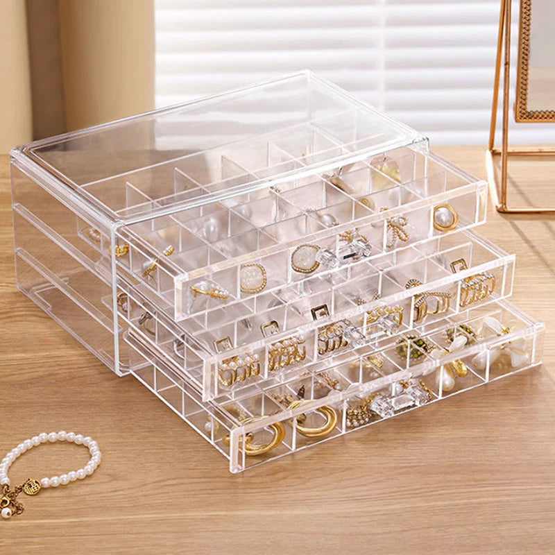 Desktop Drawer Organizer Dust-proof Storage Box1 3 Layer 72 Grid Qme