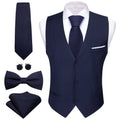 Men's Stain Vest Tie Bow Hanky Cufflinks Multicolored Waistcoat Qme MJ-2431 M