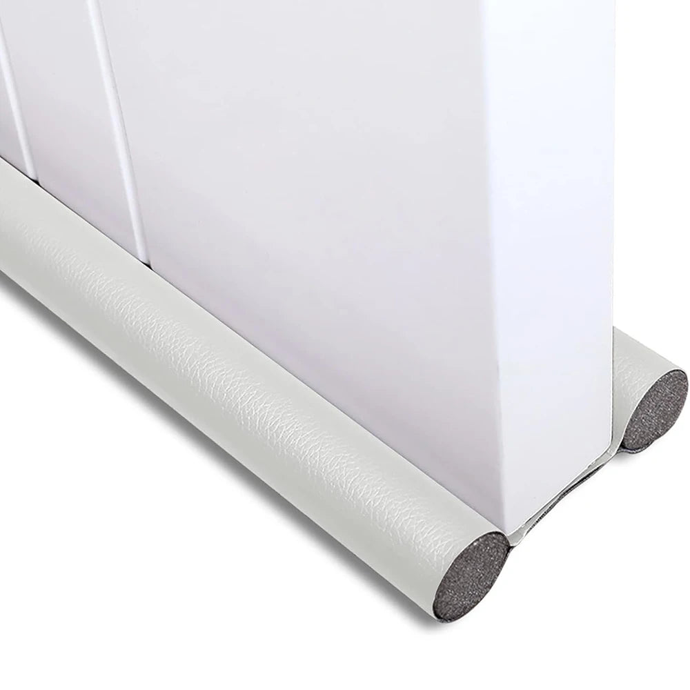 1pc Door Bottom Seal Strip Cuttable Insulation Under Door Draft Blocker Windproof Anti-Cold Gap Weather Stripping Acoustic Foam Qme Double white