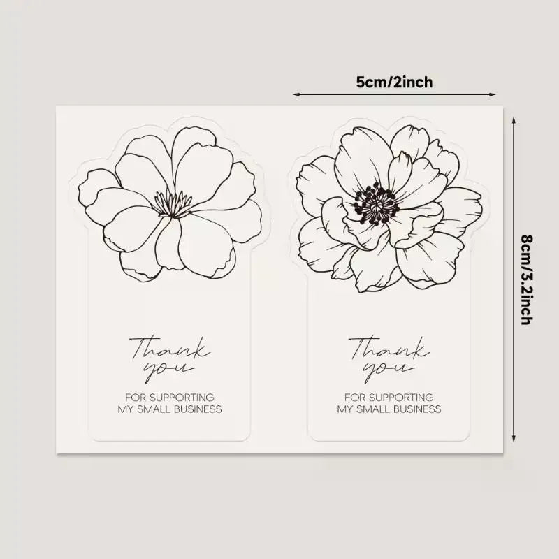 50pcs/pack Of Irregular Flower Rectangular Stickers For Small Business Gift Box Sealing Stickers Adhesive Packaging Stickers Qme Default Title