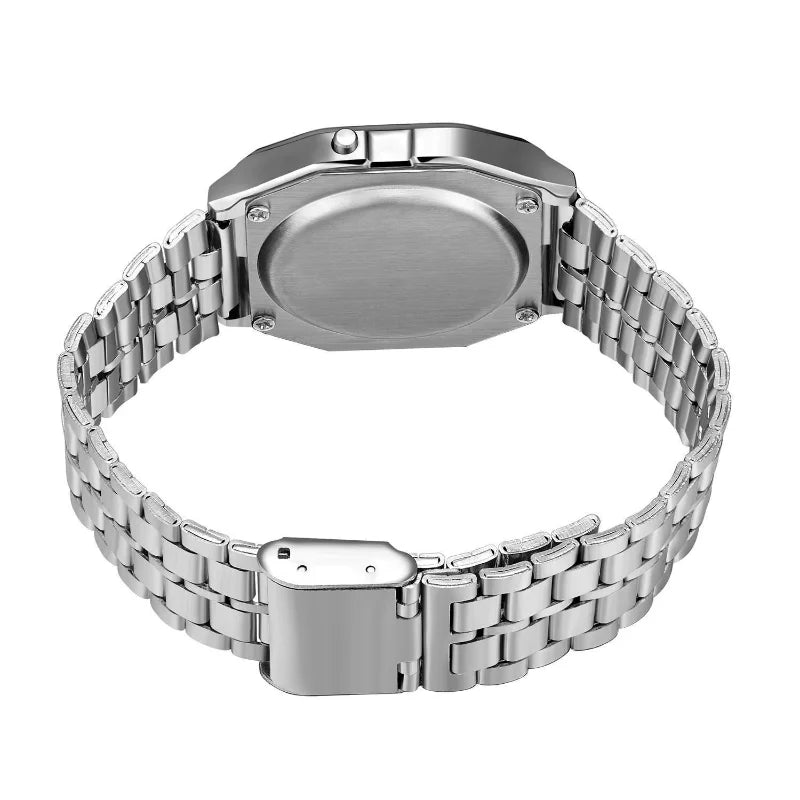 F91W Non-Waterproof Steel Band Watch For Women, Men, Business Clock, Multi-Functional LED Digital Sports Watch, Electronic Clock Qme