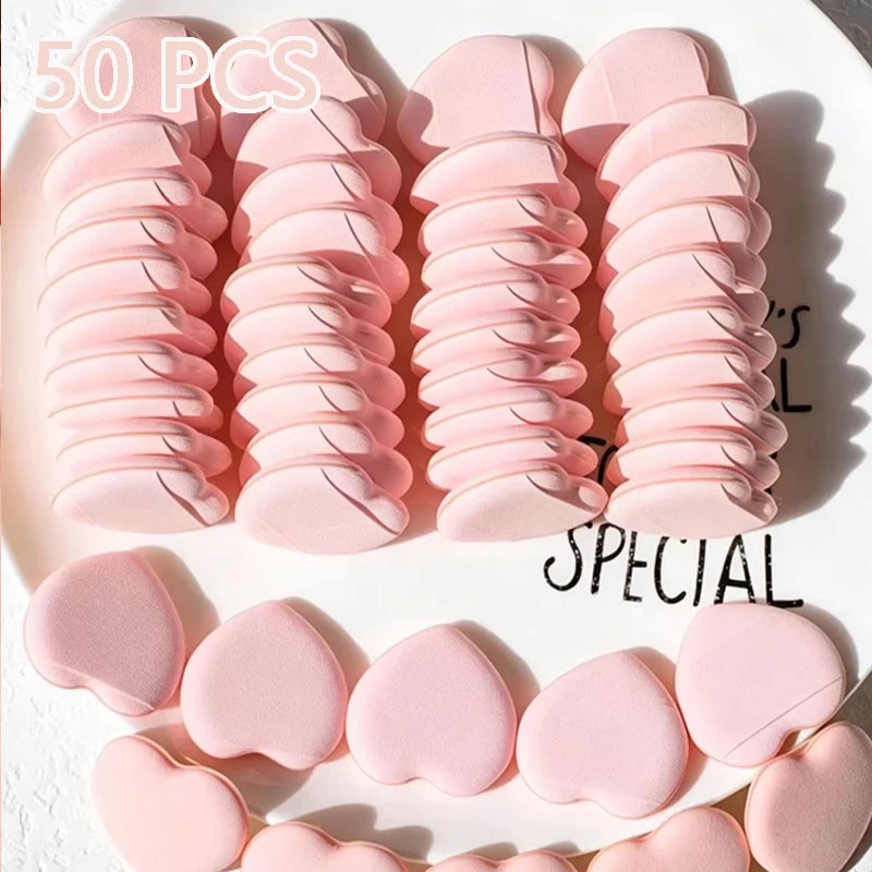 10 20 Heart-shaped Finger Powder Puff Latex-free Makeup Tool Air Qme 50 PCS
