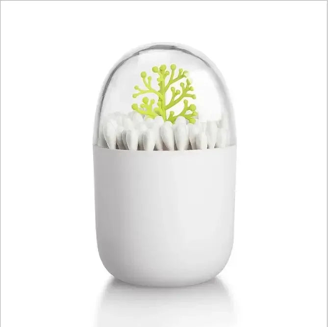 Creative Toothpick Holder Plastic Cotton Swab Holder With Cute Mini Cactus Trees Rabbit Table Accessories Home Decor Qme small tree