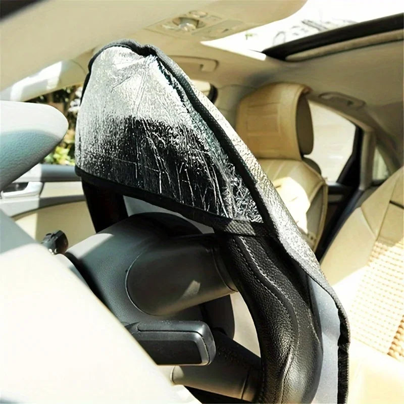 Keep Your Car Cool & Protected - Steering Wheel Sun Shade Cover Fits All SUVs, Trucks & Cars Qme