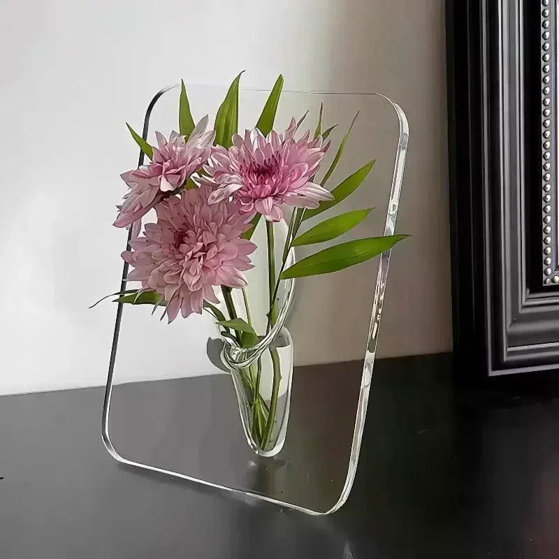 Instagram-Style Photo Frame Vase Simple Transparent Acrylic For Hydroponic Flower Arrangement Entryway Vase Living Room Ornament Qme