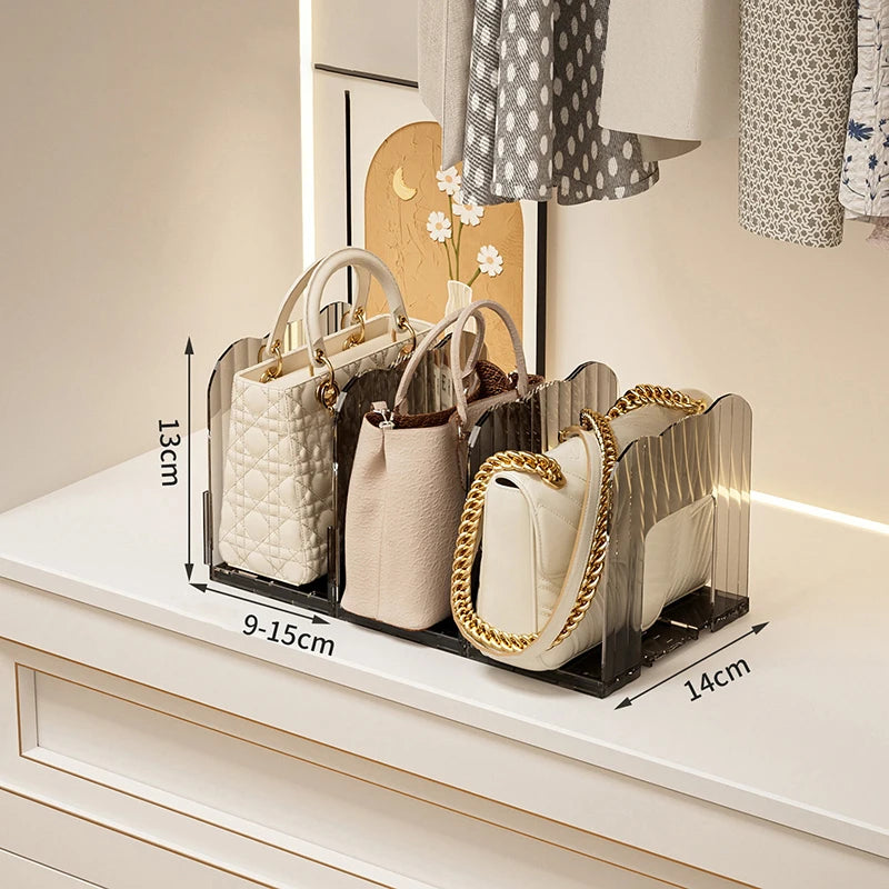 Closet Organizer Transparent Handbag Storage Rack Minimalist Bag Box Qme A2
