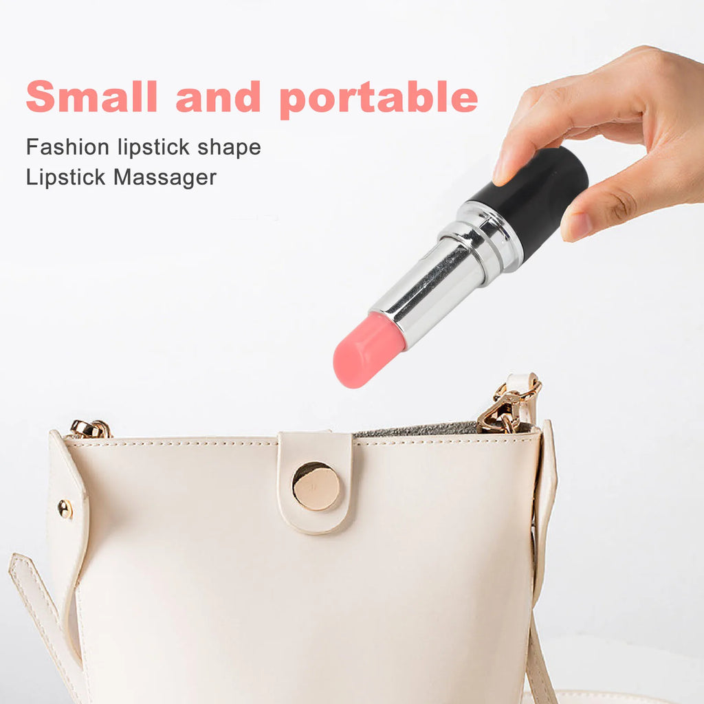 Portable Lipstick Massager Lipstick Massager Portable Black Lipstick Shape Vibration Face Massage Wand for Facial Eye Qme