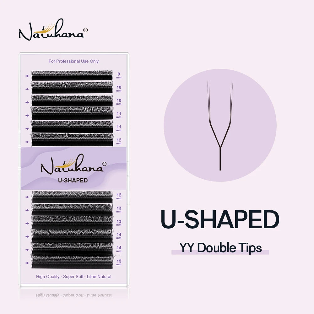 NATUHANA U-shaped YY Parallel Flower Fake Eyelash Cosplay Double Tips Qme