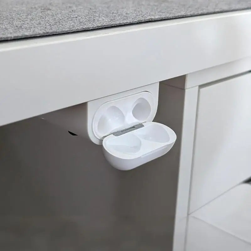 Under Desk Earphone Charging Dock Adhesive Mount Drill Install Home Qme