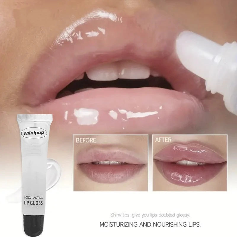 Lip Gloss Moisturizer Plumper Long Lasting Sexy Lips Pump Transparent Waterproof Volume Lip Clear Lipgloss Base Clear Lip Gloss Qme