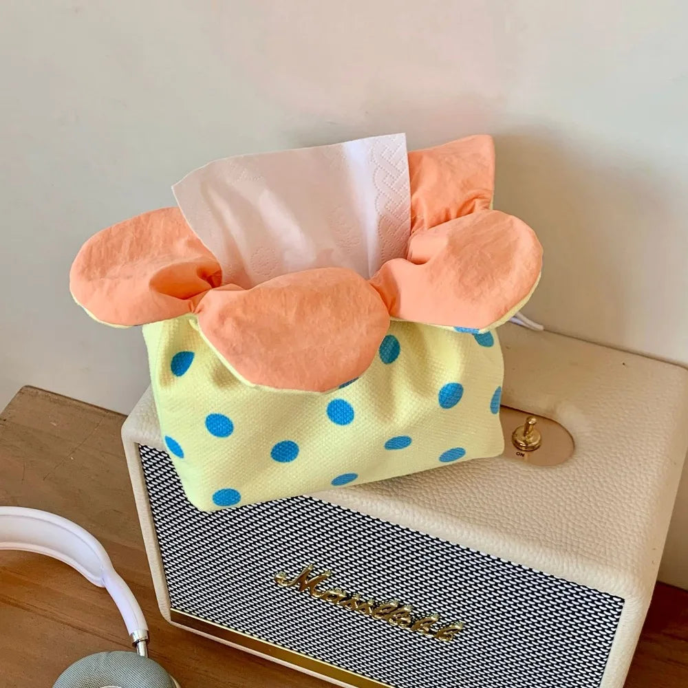 Elegant Creative Flower Shape Tissue Box Holder Stylish Desktop Qme