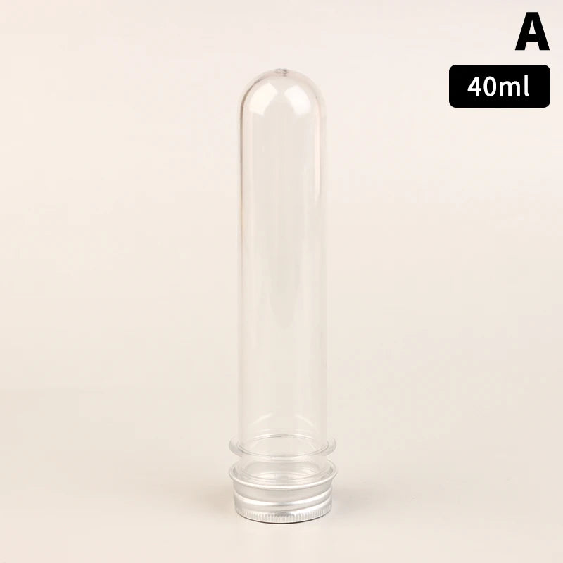 30 40 PET Test Tube Bottle Transparent Cylindrical Plastic Refillable Qme 40ml A