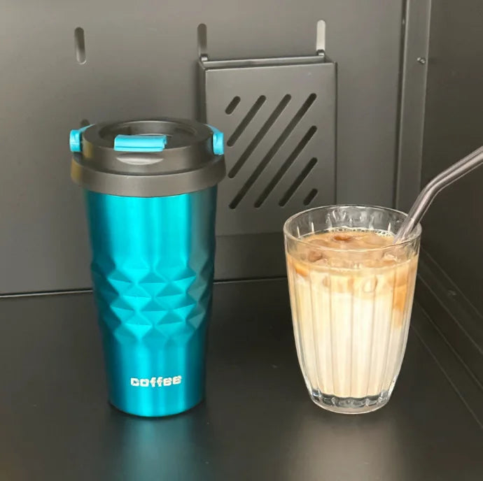 Portable Office Diamond-shaped Insulated Cup Qme SKY BLUE 500ml