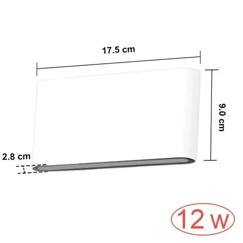 Waterproof Outdoor Wall Lamp LED Modern Lighting Fixtures Minimalist Indoor Outdoor Bedroom Balcony Porch Garden Deco Wall Light Qme Warm white White-12W