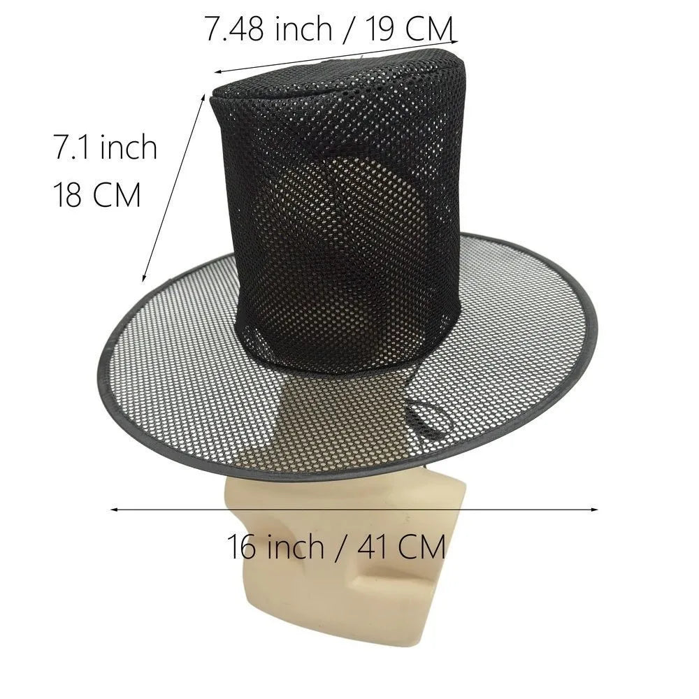 Lightweight Traditional Korean Gat Hat Black Mesh Wide Brim Flat Topper Hat Square Top UV Protection Joseon Dynasty Hat Qme
