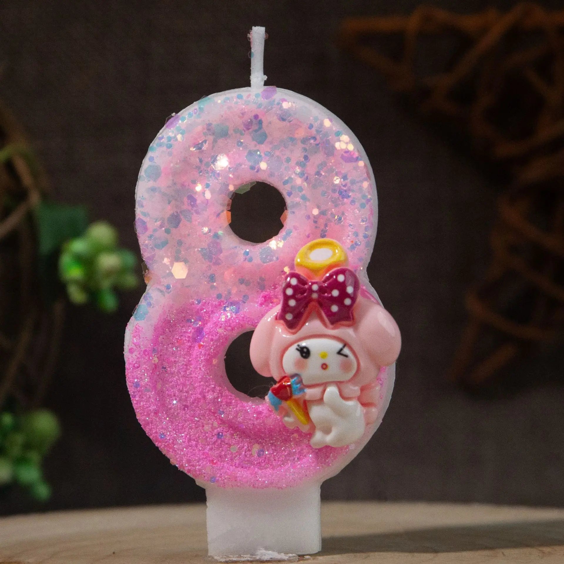 Melody 0-9 Numbered Birthday Candles Pink Cartoon Cake Topper Decorations Student Birthday Party Supplies Qme 8