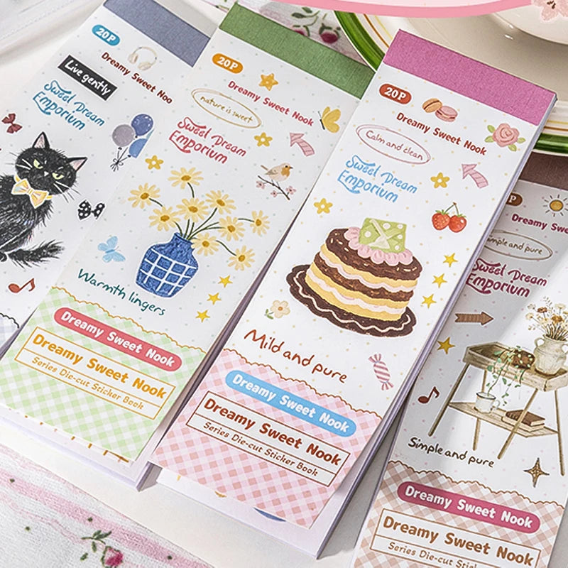 Fresh & Healing Die-Cut Sticker Book, Journaling, Toppa Decoration & Gift Wrapping, Highly Compatible for Multiple Scenes Qme
