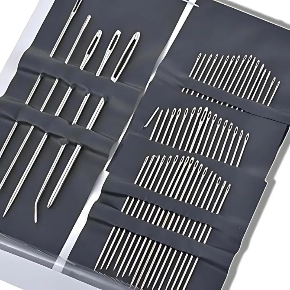 3set Stainless Steel Hand Sewing Needle Set, Big Eye Embroidery Needle, Various Sizes, High-end Needle Embroidery Craft Supplies Qme