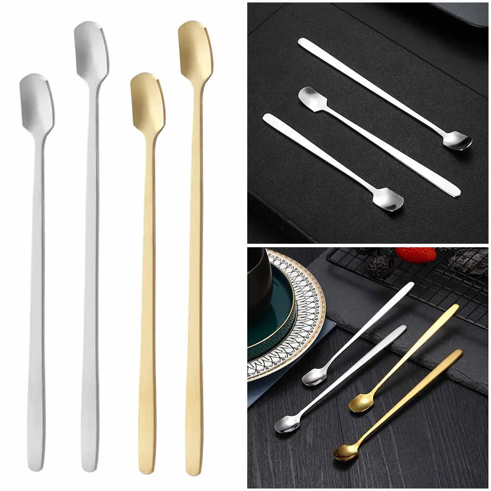 Kitchen Bar Tea Long-Handle Coffee Stirrers Milk Spoon Teaspoon Coffeeware Coffee-Scoop Kitchen Teaspoons Tableware Accessories Qme