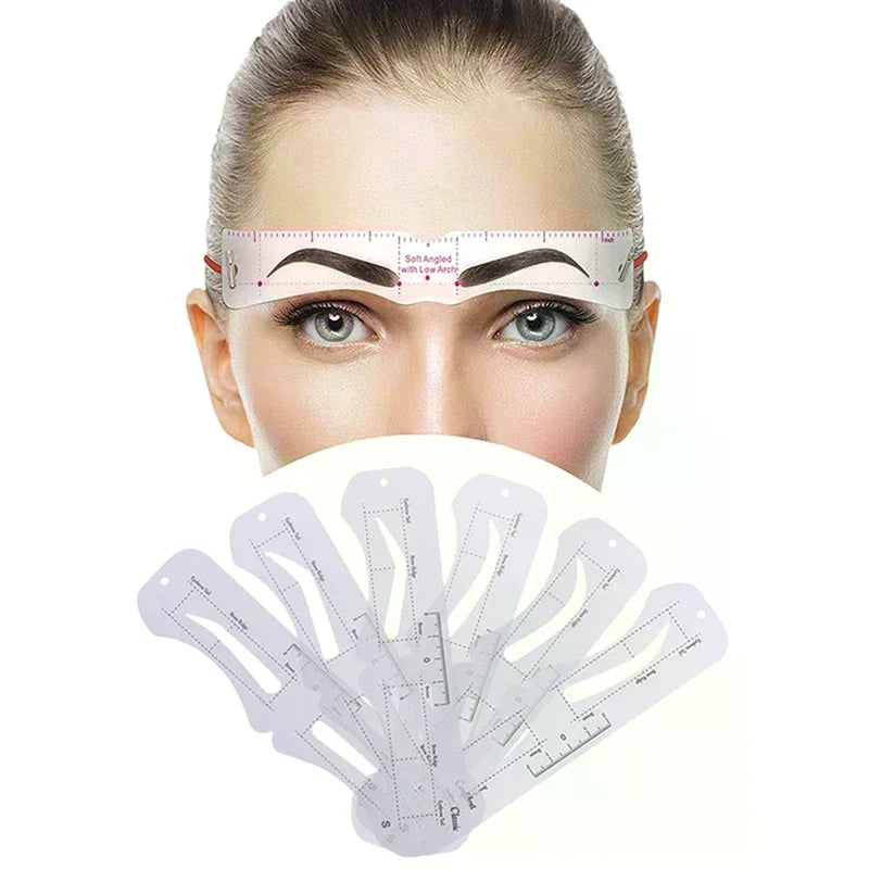 6 Fixable Eyebrow Stencil Grooming Shaper Template Reusable Stickers Qme
