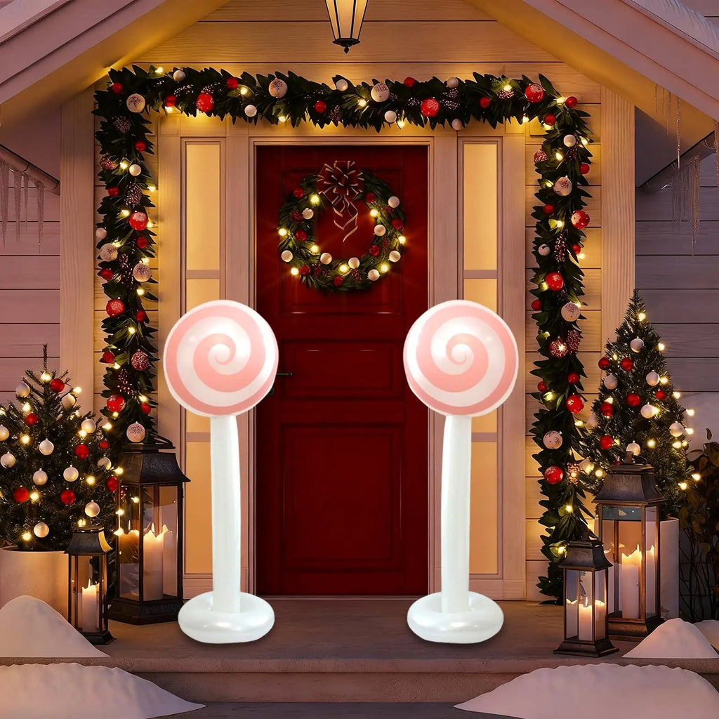 Blow Up Christmas Ornaments Large Weatherproof Party Supplies Outdoor Candy Ornaments Christmas Decorations For Party Front Door Qme