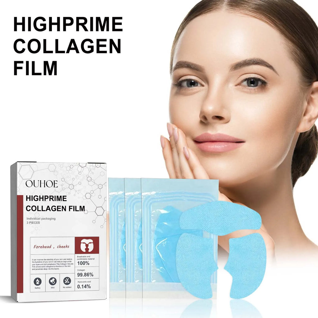 Collagen Membrane Set Paper Soluble Facial Mask Cheek Sticker Forehead Patch Fade Smile Lines Patches Tightening Skin Care Qme