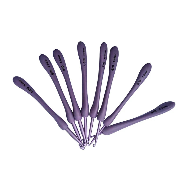 2 5- Purple Crochet Hooks Craft Weaving Knitting Needles DIY Sewing Qme