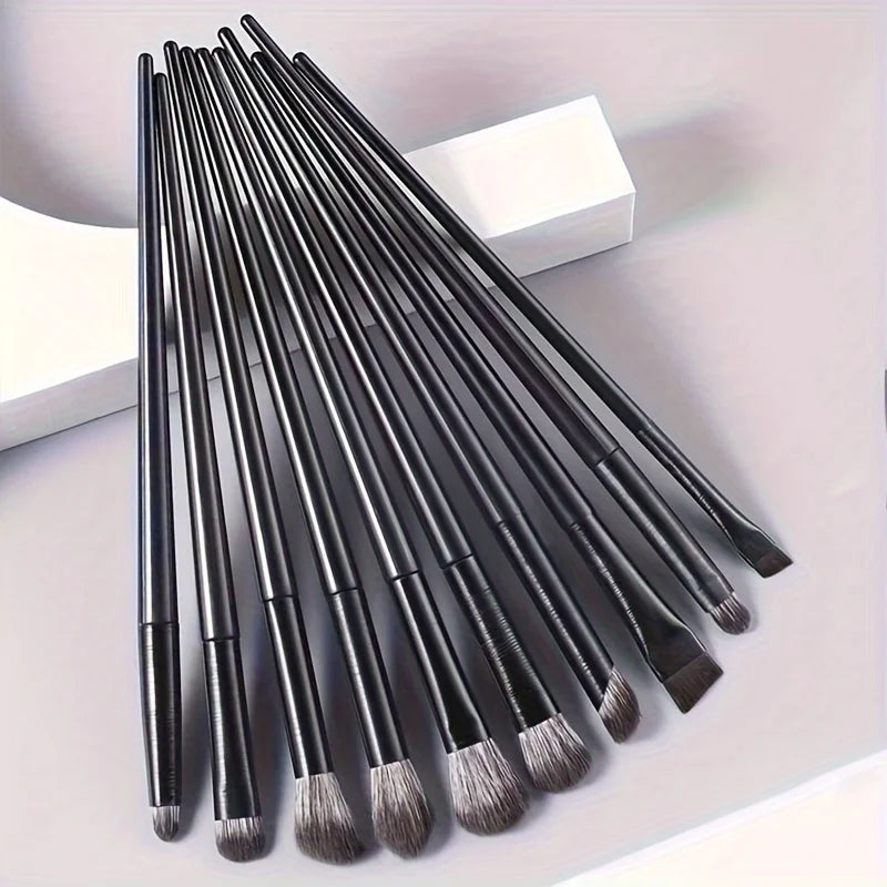 Unscented All-Skin Type Oval Brush Eye Makeup Set, Nylon Bristles, Detailing Eyeshadow Brushes with ABS Plastic Handles Qme