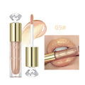QIBEST Glitter Metallic Lip Glaze Shiny Long Lasting Shimmer Lip Gloss Moisturizing Liquid Lipstick Makeup Lip Tint For Women Qme 05