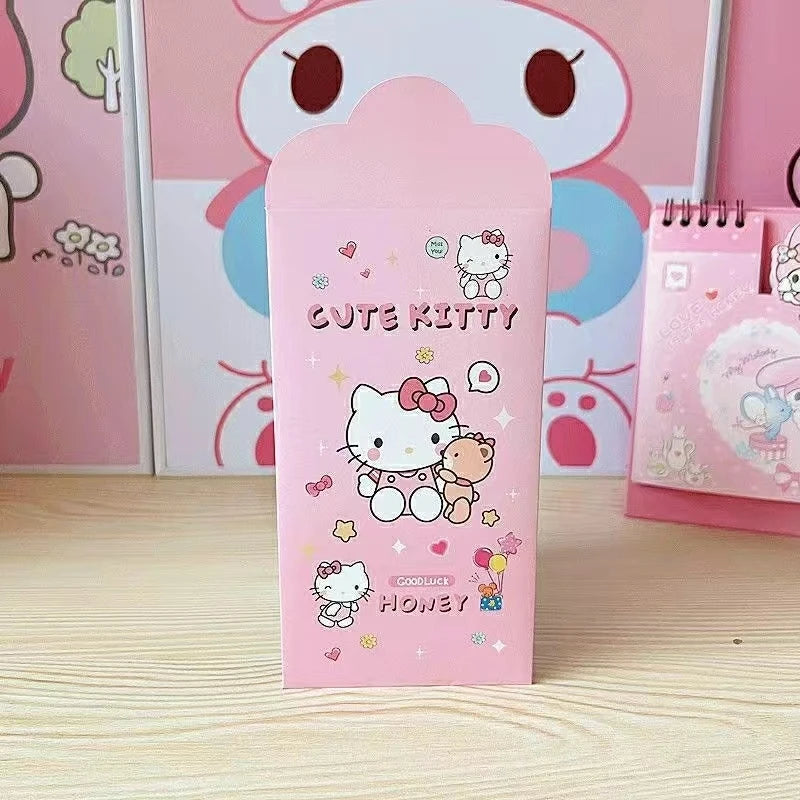 Hello Kitty Kuromi Red Envelope Pouch Cute, Cartoon-Style, Creative, and Trendy Storage Pouch Qme