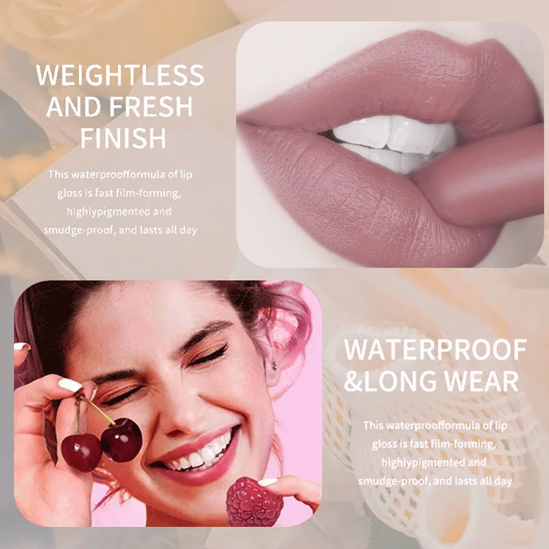 Matte Lipstick Vibrant Colors Waterproof Sweat Resistant Non Stick Qme