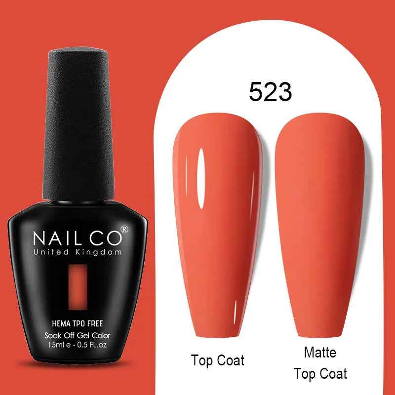 Nailco Jelly Gel Nail Polish Transparent Varnishes 44 Colors Red Pink