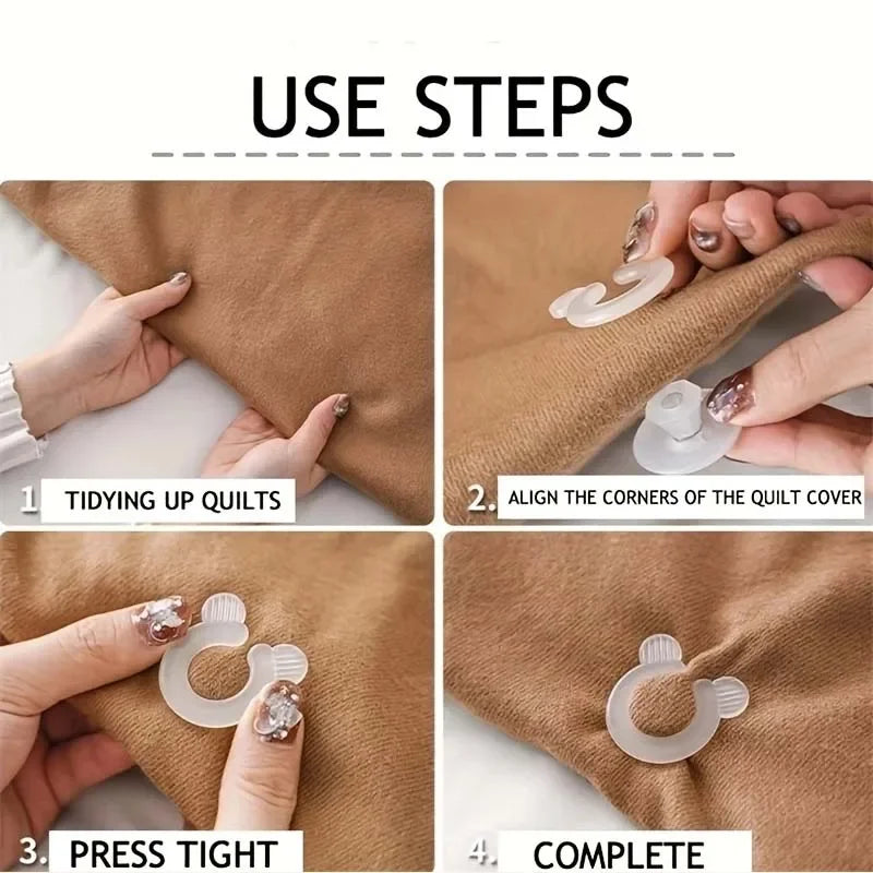 8pairs Bed Sheet Duvet Cover Fastener Clip Anti-Slip Blanket Buckles Quilt Holder Fixator Grippers Qme
