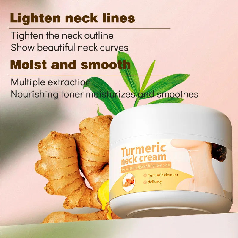Turmeric Neck Cream Remove Wrinkle Anti-Aging Firming Whitening Moisturizing Nourishing Smooth Tighten Skin Care Beauty Health Qme