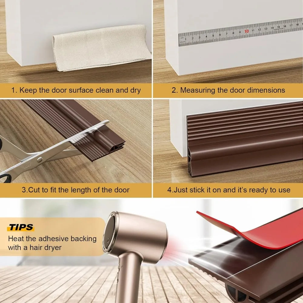 1M TPE Sliding Window Sealing Strip Self-adhesive 3-layer Thickening Windproof Door Seal Strip Soundproofing Weather Stripping Qme
