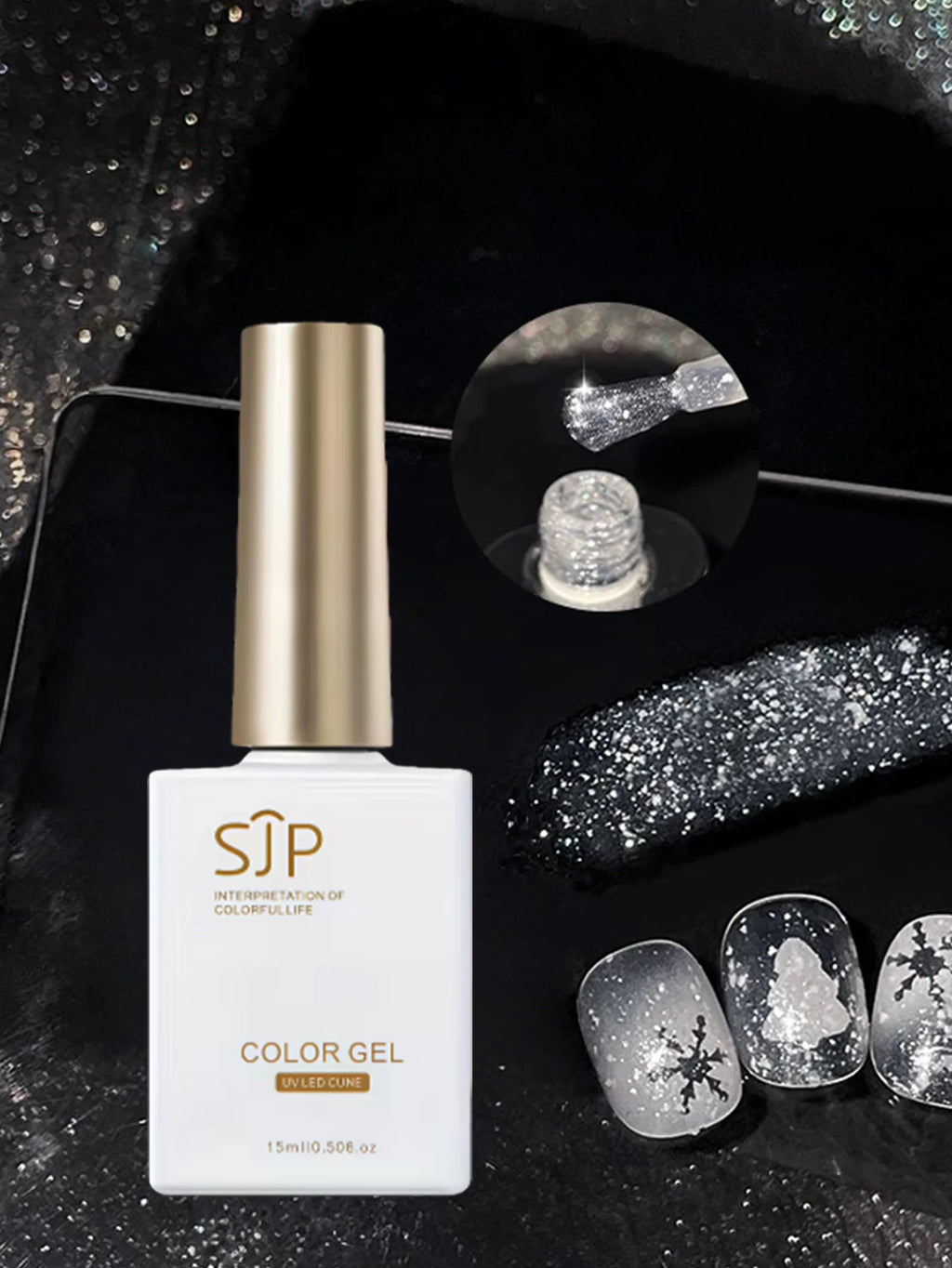 White Opal Powder Snowflake Nail Polish Gel UV Art DIY Charm Qme