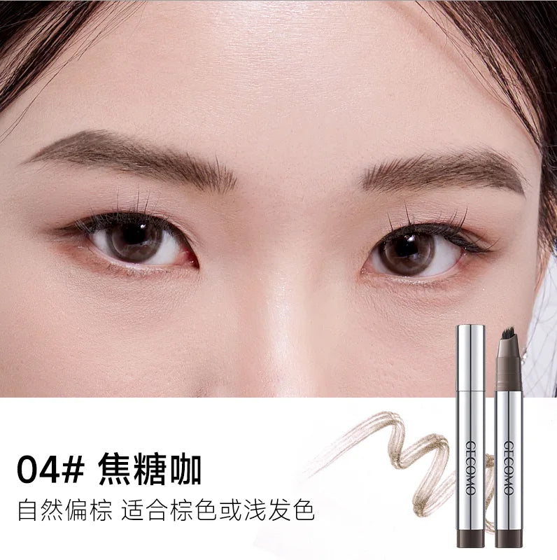 Liquid Eyebrow Brush Tint& Pencil&lasting Waterproof Anti Smudge Wild Qme plum
