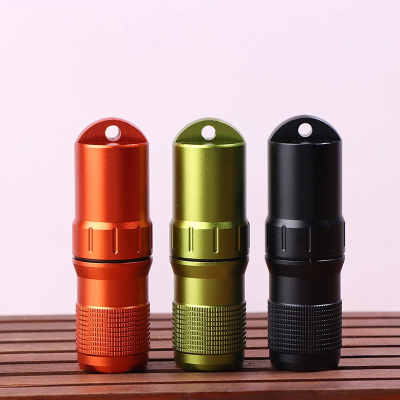 Portable Pill Case Waterproof EDC Container Capsule Airtight Aluminum Qme