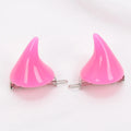 1 Pair Small Demon Horn Hairpins Gothic Party Cosplay Costume Pin Qme Pink