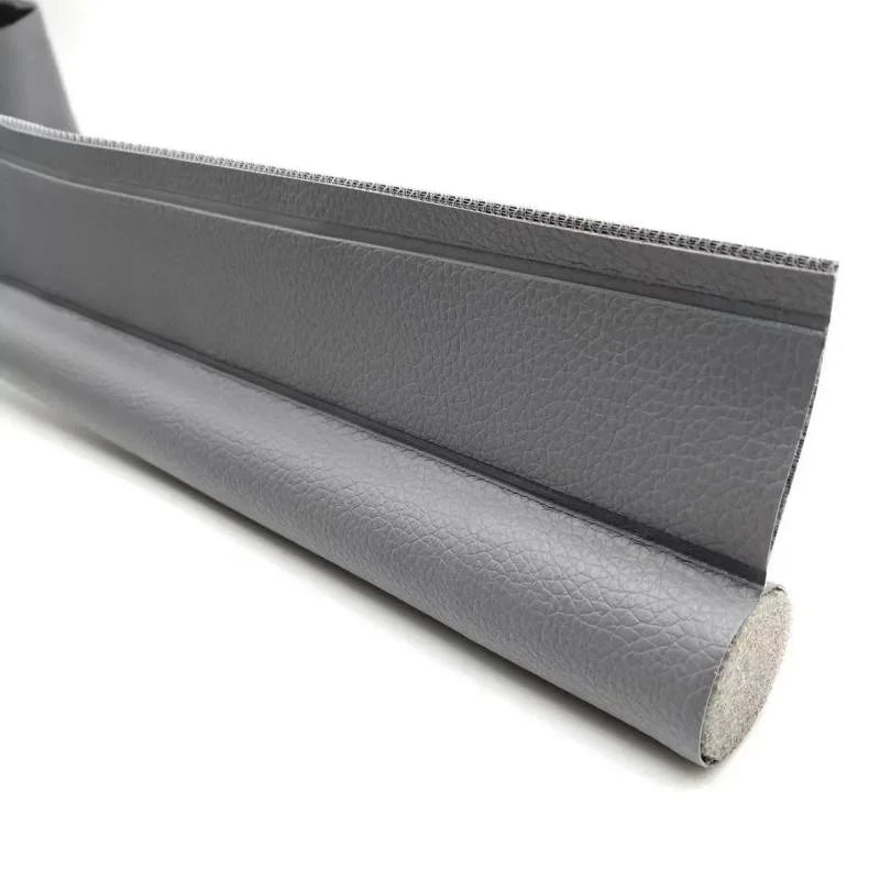 New Adjustable Door Bottom Weatherproof Strip Soundproof Under Door Air Damper Wear-resistant Leather Foam Door Seal Strip Qme gray