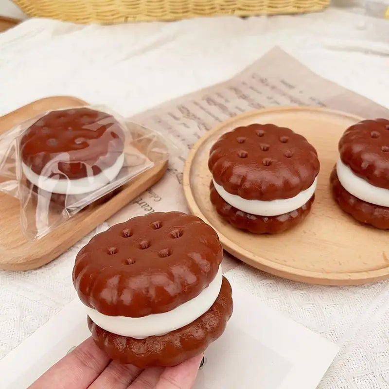 Squishy Sandwich Cookies Squeeze Fidget Toy Stress Relief Tool Slow Qme Default Title