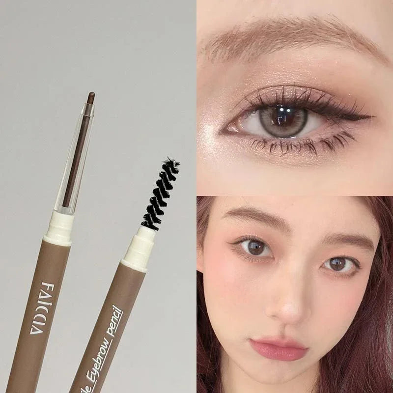 1PC Waterproof Double-Ended Eyebrow Pencil Ultra Fine Eyebrow Pencil Sweat-proof Long Lasting Professional Eye Makeup Cosmetics Qme