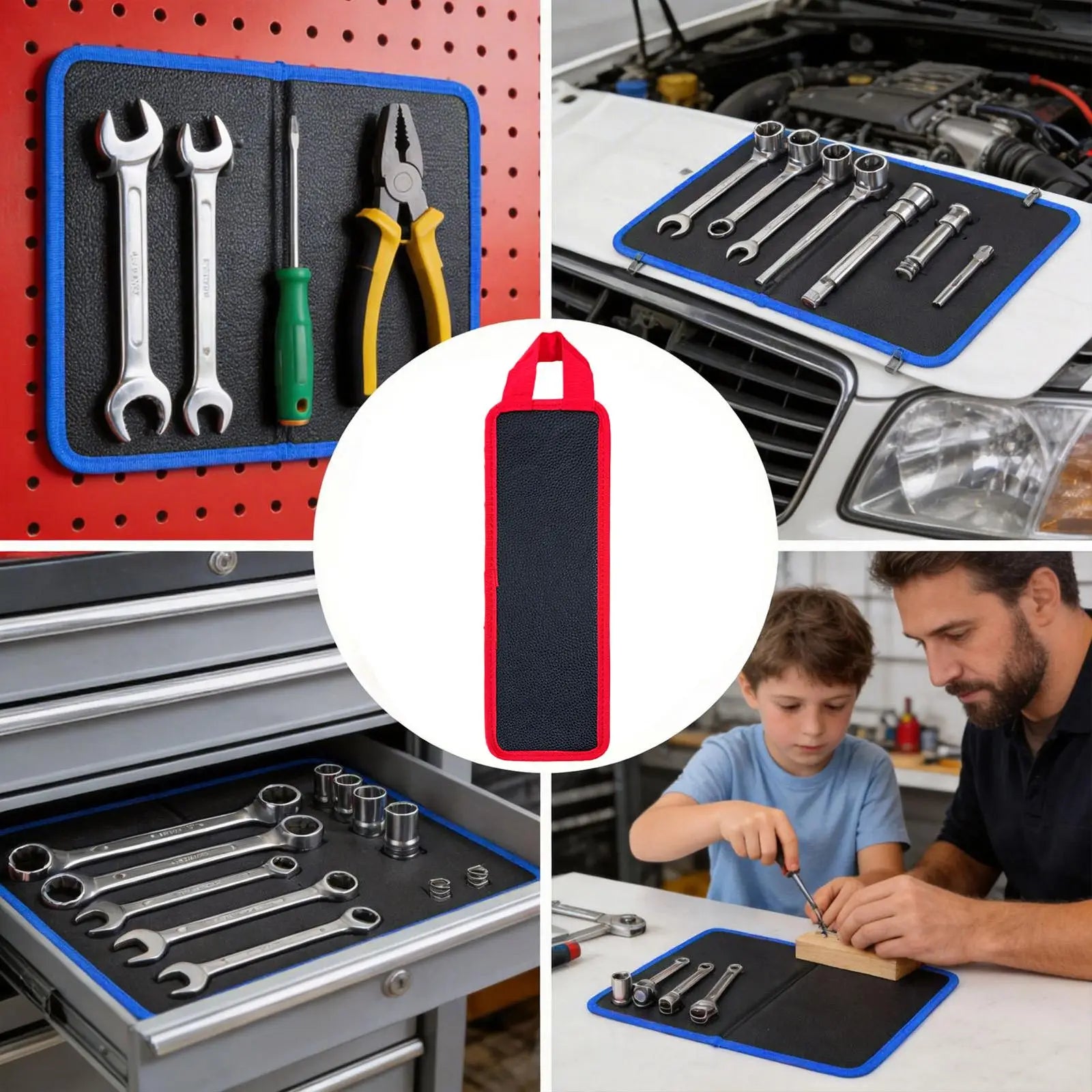 Magnetic Tool Holder Pad Parts Tray Handles Flexible Organizer Mat Qme